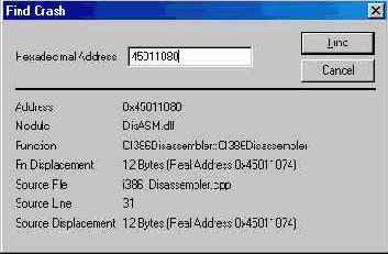 Использование утилиты CrashFinder