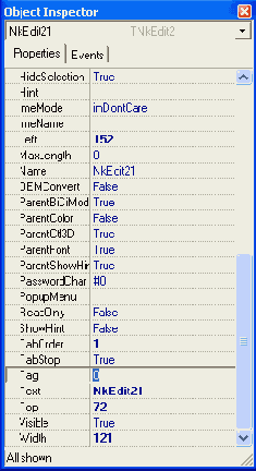  �������� ���������� NkEdit �������� � ���� Object Inspector