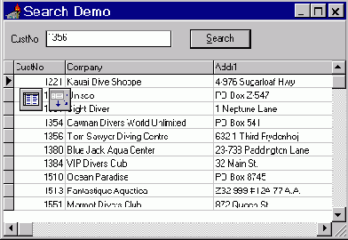 Использование SetKey для поиска в таблице