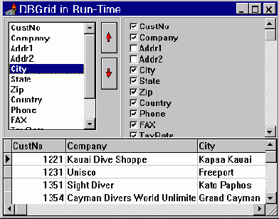 Управление TDBGrid во время выполнения