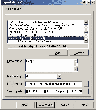 ��������� MapX � Delphi