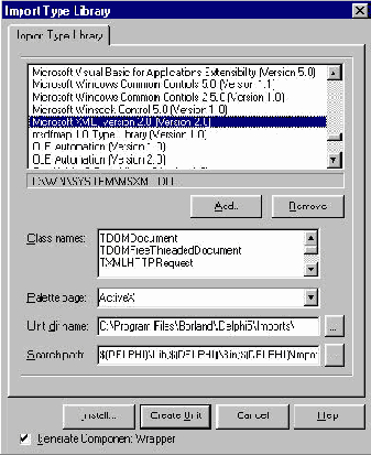 ������������� �OM � ����� Delphi