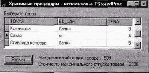 Компонент TStoredProc