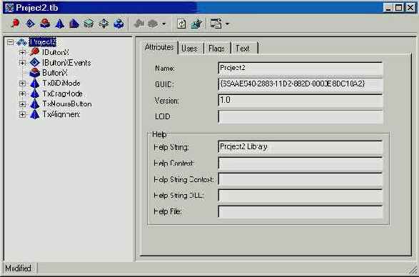 Вкладка Attributes в описании библиотеки типов