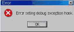 Error Setting Debug Exception Hook