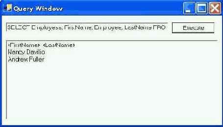 Результат обработки запроса к базе данных Northwind