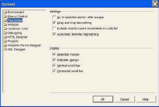 Диалоговое окно Options