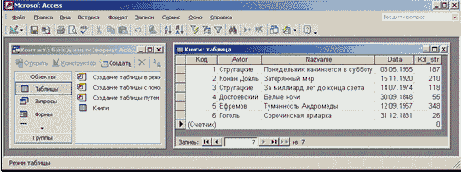 Создание в Access файла базы данных и таблицы