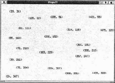 Результат обработки события OnMouseDown