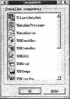Окно просмотра компонентов входящих в пакет